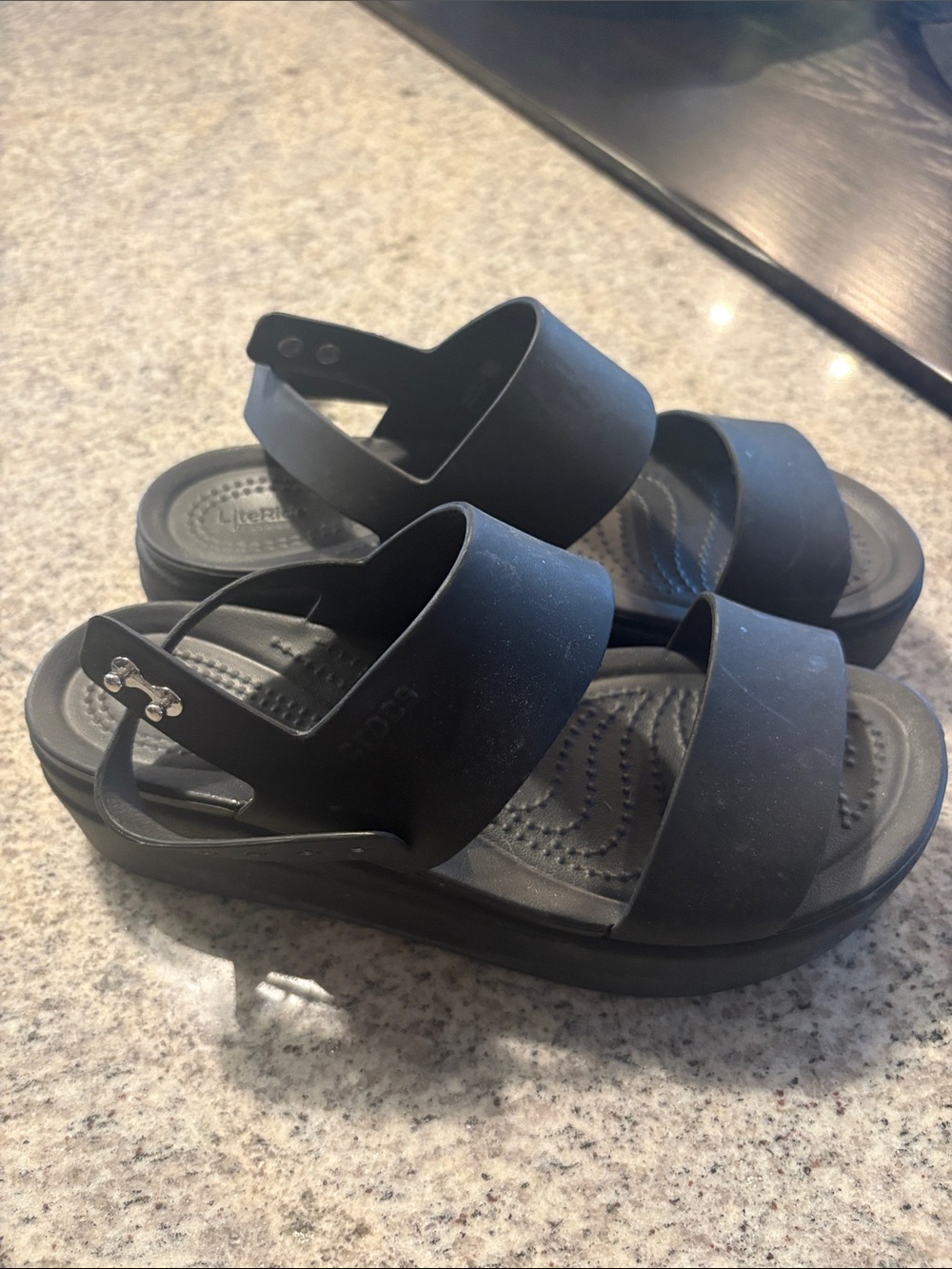 CROCS Black Women's Dual Strap Slingback Sandals